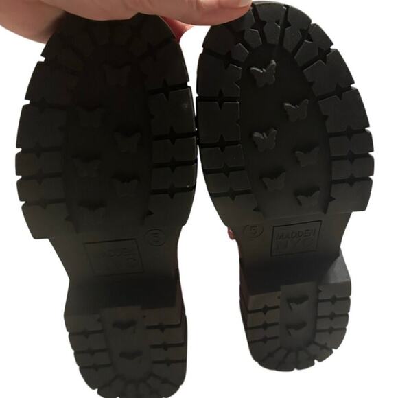 Madden NYC Metallic Pink Lace Up Combat Boots Size 5 Moto Edgy Ankle - Picture 9 of 11